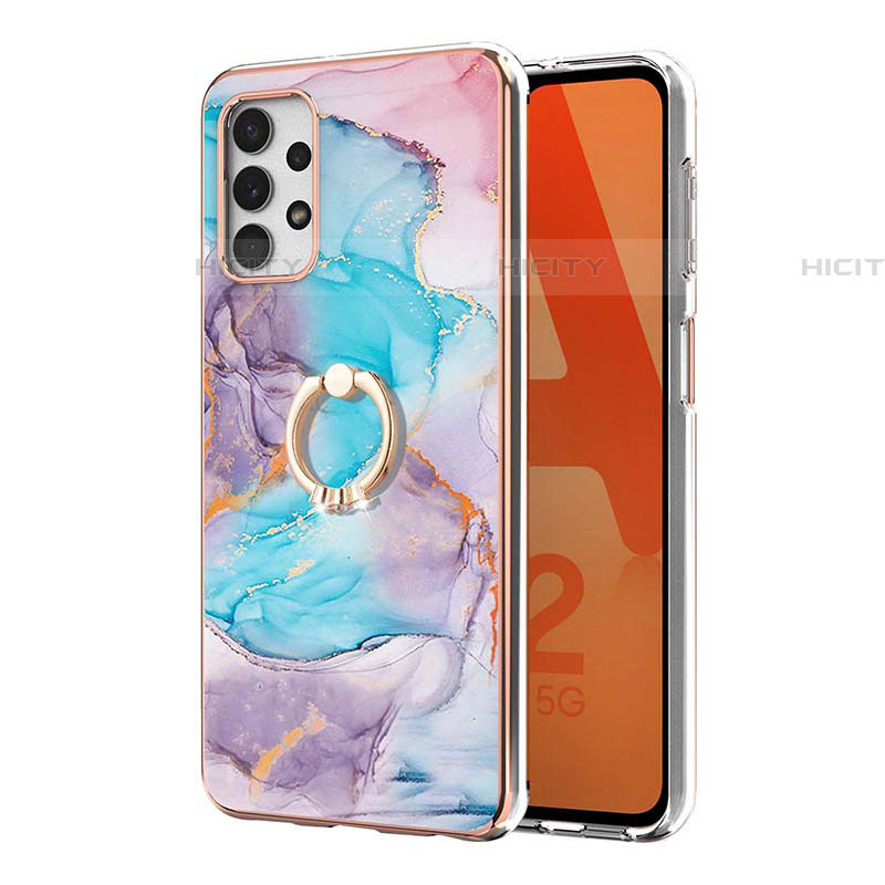 Coque Silicone Motif Fantaisie Souple Couleur Unie Etui Housse avec Support Bague Anneau Y03B pour Samsung Galaxy A53 5G Plus