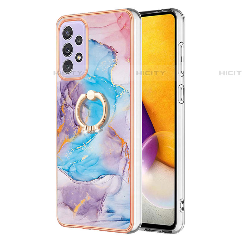 Coque Silicone Motif Fantaisie Souple Couleur Unie Etui Housse avec Support Bague Anneau Y03B pour Samsung Galaxy A73 5G Plus