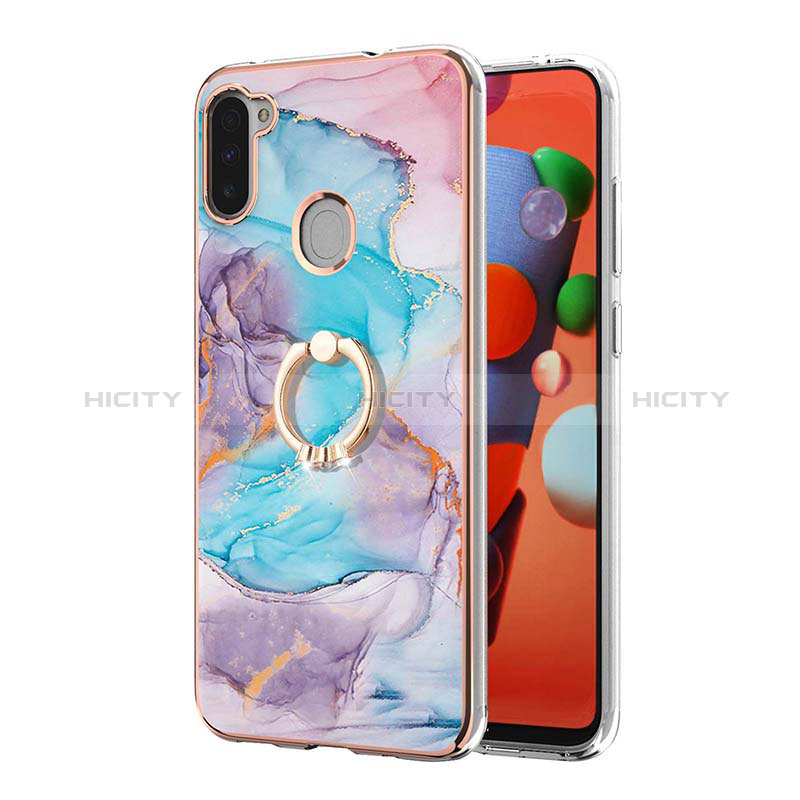 Coque Silicone Motif Fantaisie Souple Couleur Unie Etui Housse avec Support Bague Anneau Y03B pour Samsung Galaxy M11 Plus