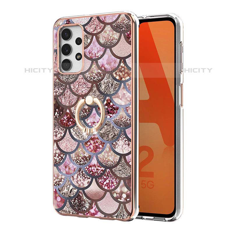 Coque Silicone Motif Fantaisie Souple Couleur Unie Etui Housse avec Support Bague Anneau Y03B pour Samsung Galaxy M32 5G Plus