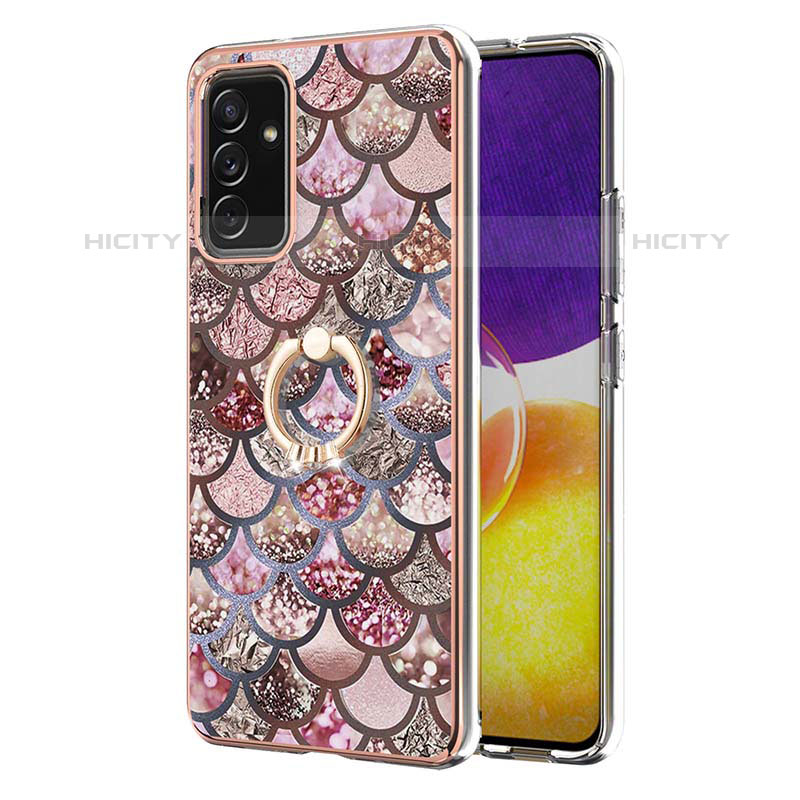 Coque Silicone Motif Fantaisie Souple Couleur Unie Etui Housse avec Support Bague Anneau Y03B pour Samsung Galaxy Quantum2 5G Plus