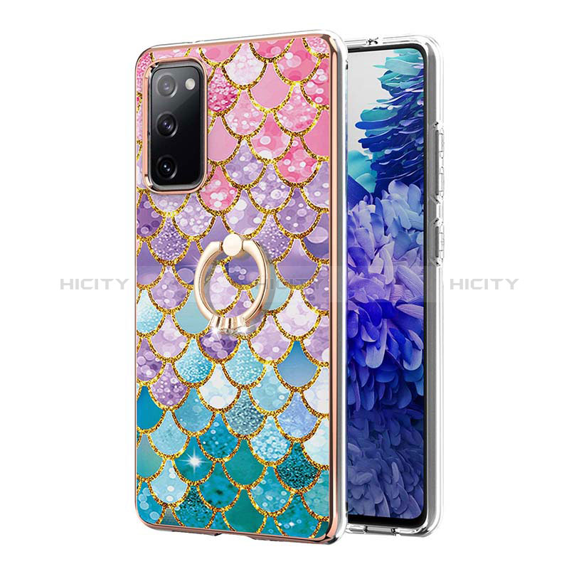 Coque Silicone Motif Fantaisie Souple Couleur Unie Etui Housse avec Support Bague Anneau Y03B pour Samsung Galaxy S20 Lite 5G Plus