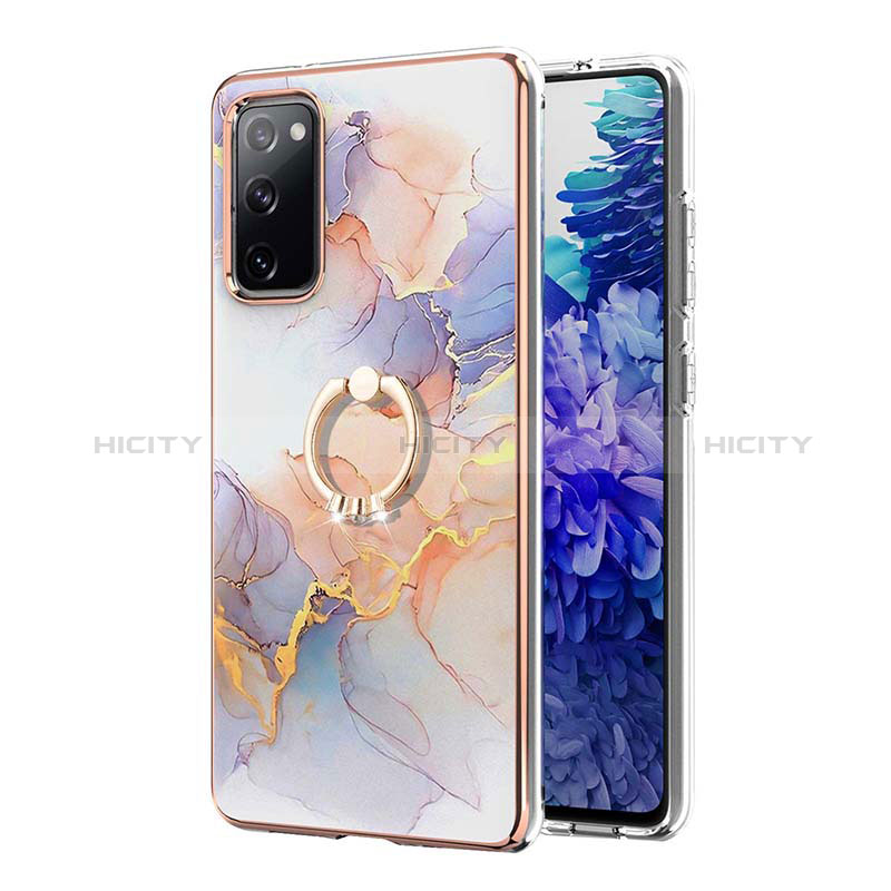 Coque Silicone Motif Fantaisie Souple Couleur Unie Etui Housse avec Support Bague Anneau Y03B pour Samsung Galaxy S20 Lite 5G Plus