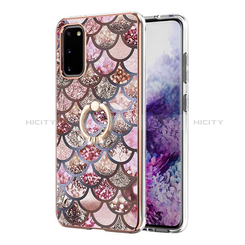 Coque Silicone Motif Fantaisie Souple Couleur Unie Etui Housse avec Support Bague Anneau Y03B pour Samsung Galaxy S20 Plus