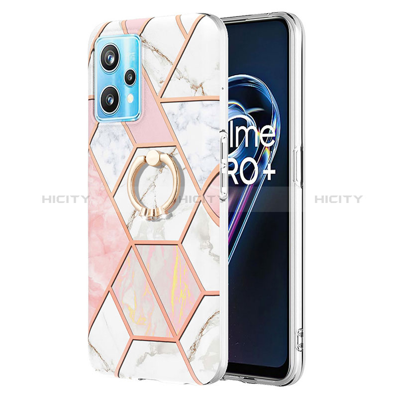 Coque Silicone Motif Fantaisie Souple Couleur Unie Etui Housse avec Support Bague Anneau Y04B pour Realme 9 4G Plus