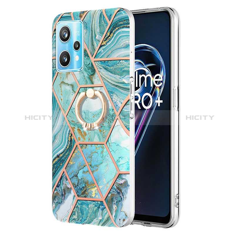 Coque Silicone Motif Fantaisie Souple Couleur Unie Etui Housse avec Support Bague Anneau Y04B pour Realme 9 Pro 5G Plus