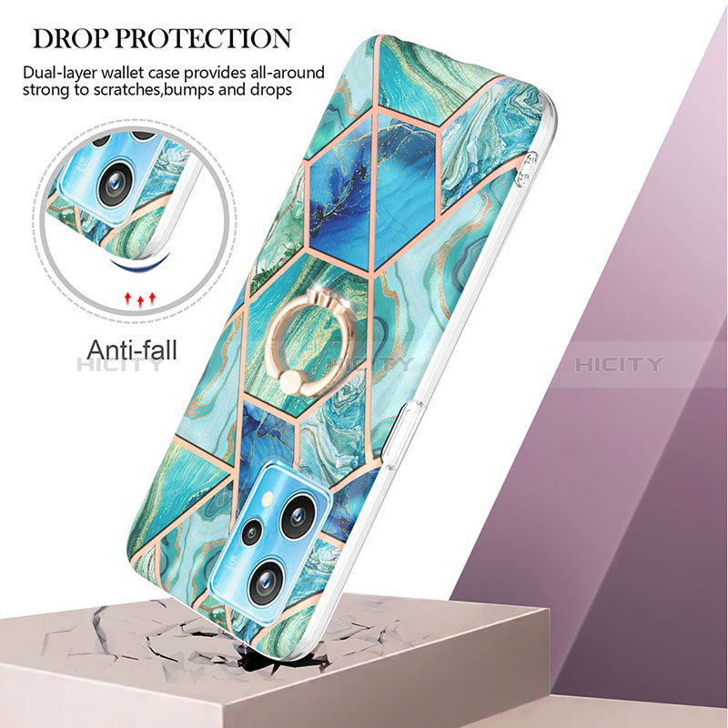 Coque Silicone Motif Fantaisie Souple Couleur Unie Etui Housse avec Support Bague Anneau Y04B pour Realme Narzo 50 Pro 5G Plus