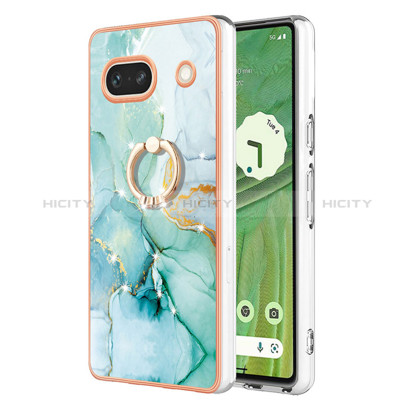 Coque Silicone Motif Fantaisie Souple Couleur Unie Etui Housse avec Support Bague Anneau Y05B pour Google Pixel 7a 5G Plus