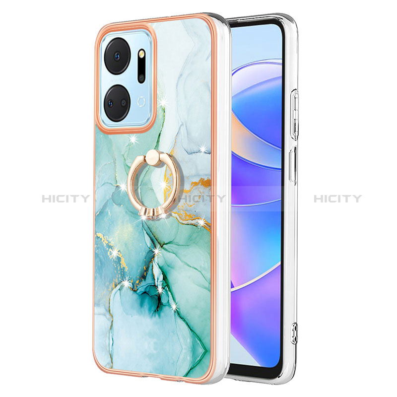 Coque Silicone Motif Fantaisie Souple Couleur Unie Etui Housse avec Support Bague Anneau Y05B pour Huawei Honor X7a Plus