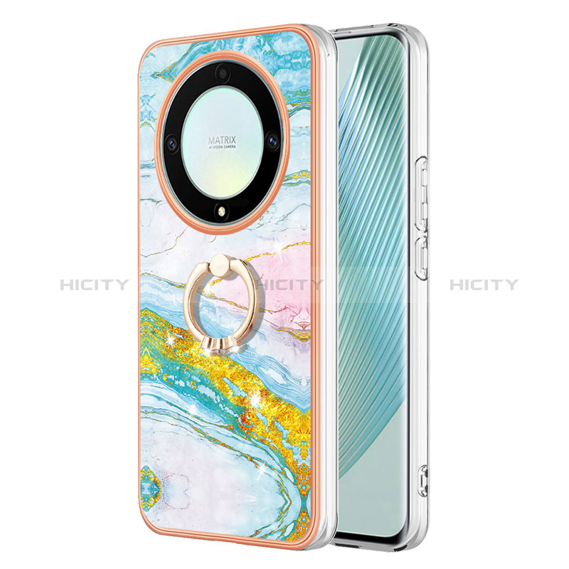 Coque Silicone Motif Fantaisie Souple Couleur Unie Etui Housse avec Support Bague Anneau Y05B pour Huawei Honor X9a 5G Colorful Plus