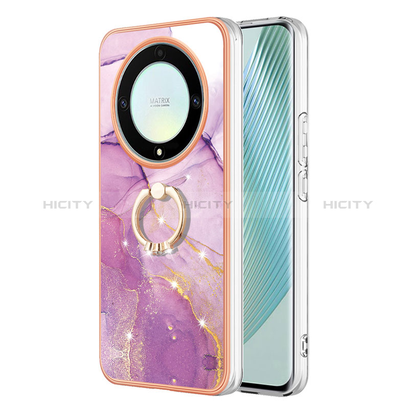 Coque Silicone Motif Fantaisie Souple Couleur Unie Etui Housse avec Support Bague Anneau Y05B pour Huawei Honor X9a 5G Plus