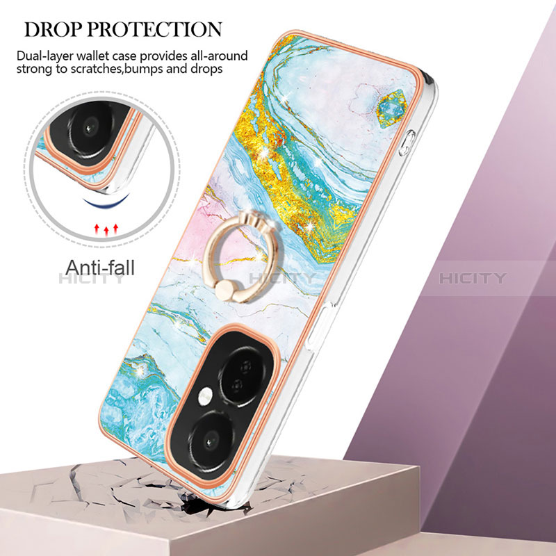 Coque Silicone Motif Fantaisie Souple Couleur Unie Etui Housse avec Support Bague Anneau Y05B pour OnePlus Nord CE 3 Lite 5G Plus