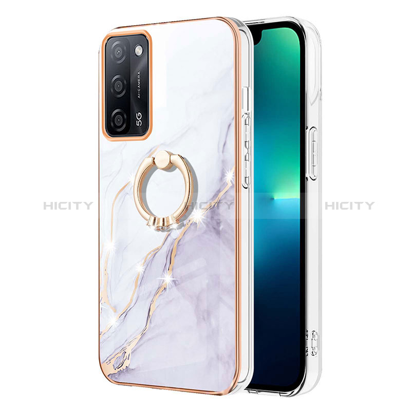 Coque Silicone Motif Fantaisie Souple Couleur Unie Etui Housse avec Support Bague Anneau Y05B pour Oppo A56 5G Plus