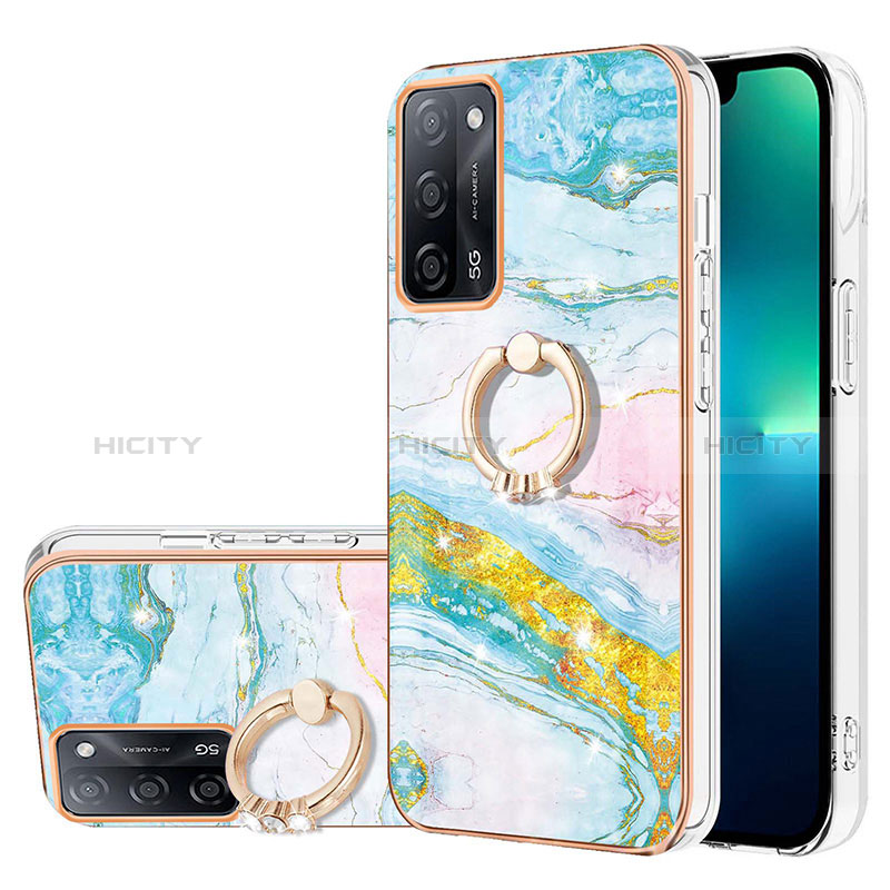 Coque Silicone Motif Fantaisie Souple Couleur Unie Etui Housse avec Support Bague Anneau Y05B pour Oppo A56 5G Plus