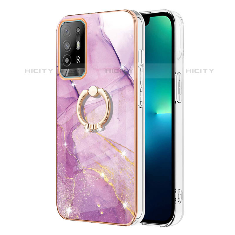 Coque Silicone Motif Fantaisie Souple Couleur Unie Etui Housse avec Support Bague Anneau Y05B pour Oppo A94 5G Plus