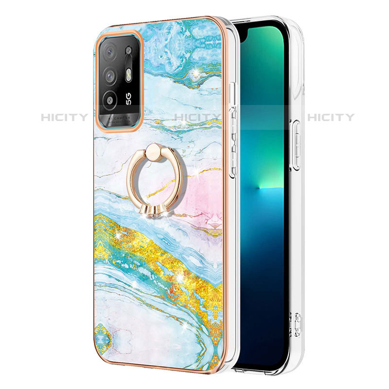 Coque Silicone Motif Fantaisie Souple Couleur Unie Etui Housse avec Support Bague Anneau Y05B pour Oppo A94 5G Plus