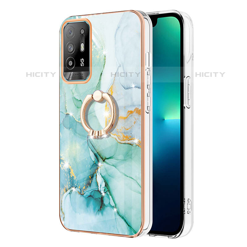 Coque Silicone Motif Fantaisie Souple Couleur Unie Etui Housse avec Support Bague Anneau Y05B pour Oppo A95 5G Plus