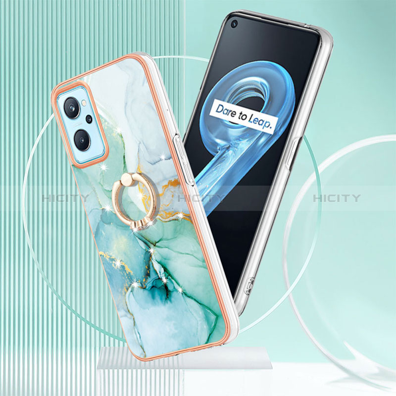 Coque Silicone Motif Fantaisie Souple Couleur Unie Etui Housse avec Support Bague Anneau Y05B pour Oppo A96 4G Plus