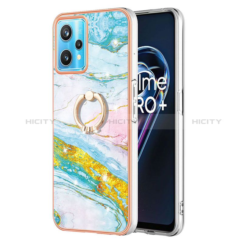 Coque Silicone Motif Fantaisie Souple Couleur Unie Etui Housse avec Support Bague Anneau Y05B pour Realme 9 4G Colorful Plus