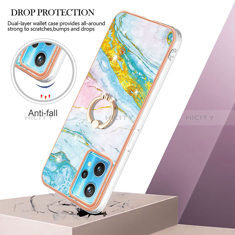 Coque Silicone Motif Fantaisie Souple Couleur Unie Etui Housse avec Support Bague Anneau Y05B pour Realme 9 5G Plus