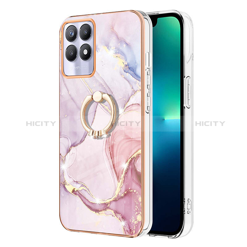 Coque Silicone Motif Fantaisie Souple Couleur Unie Etui Housse avec Support Bague Anneau Y05B pour Realme Narzo 50 4G Plus