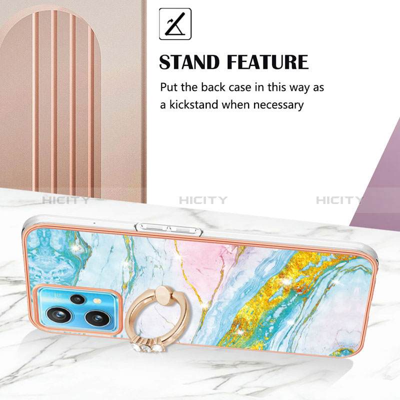 Coque Silicone Motif Fantaisie Souple Couleur Unie Etui Housse avec Support Bague Anneau Y05B pour Realme Narzo 50 Pro 5G Plus