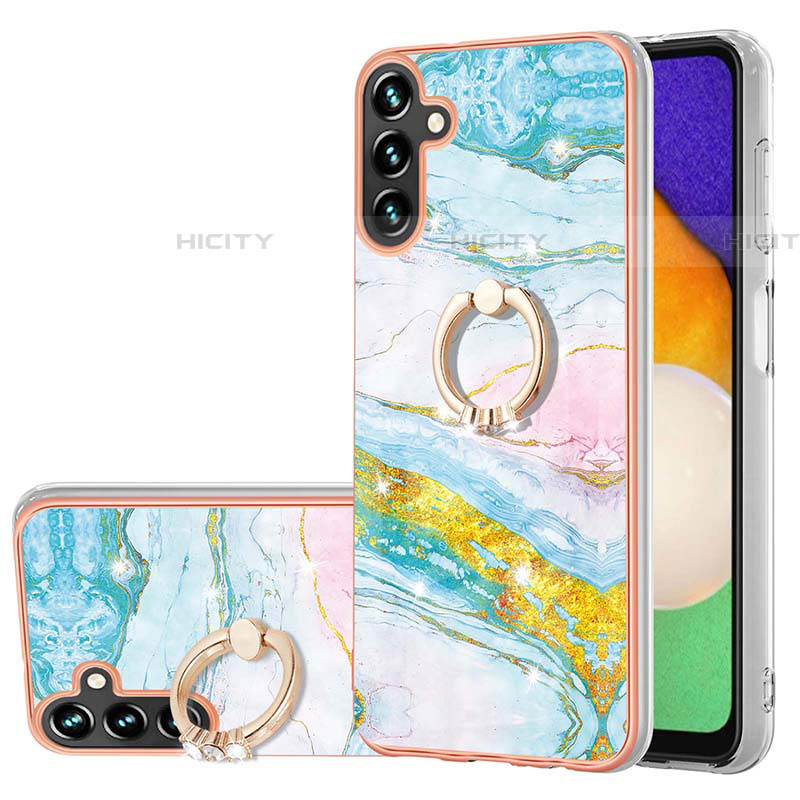 Coque Silicone Motif Fantaisie Souple Couleur Unie Etui Housse avec Support Bague Anneau Y05B pour Samsung Galaxy A04s Colorful Plus