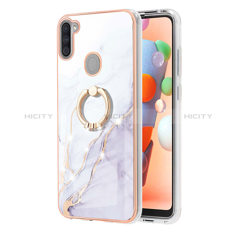 Coque Silicone Motif Fantaisie Souple Couleur Unie Etui Housse avec Support Bague Anneau Y05B pour Samsung Galaxy A11 Plus