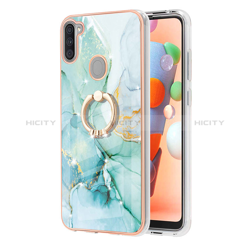 Coque Silicone Motif Fantaisie Souple Couleur Unie Etui Housse avec Support Bague Anneau Y05B pour Samsung Galaxy A11 Plus