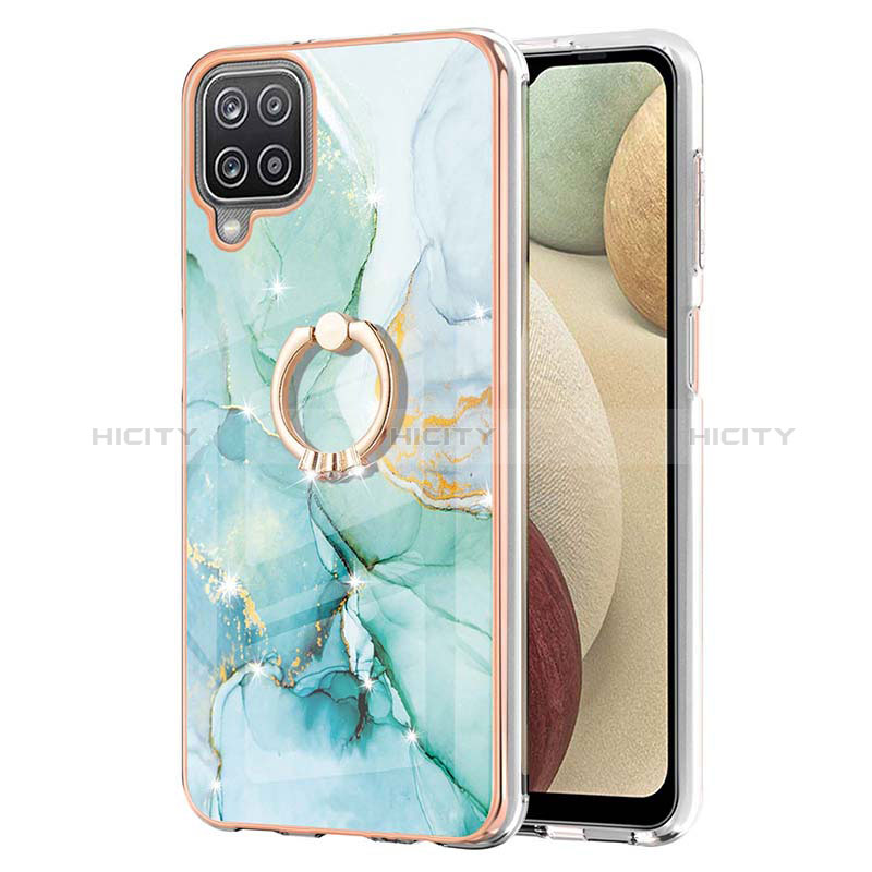 Coque Silicone Motif Fantaisie Souple Couleur Unie Etui Housse avec Support Bague Anneau Y05B pour Samsung Galaxy A12 Nacho Plus