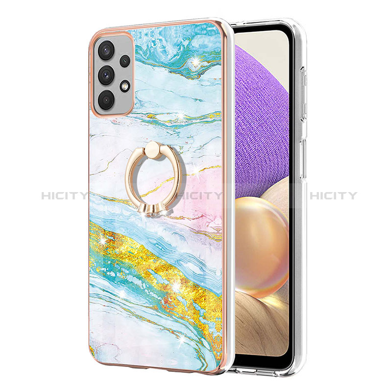 Coque Silicone Motif Fantaisie Souple Couleur Unie Etui Housse avec Support Bague Anneau Y05B pour Samsung Galaxy A23 5G Plus