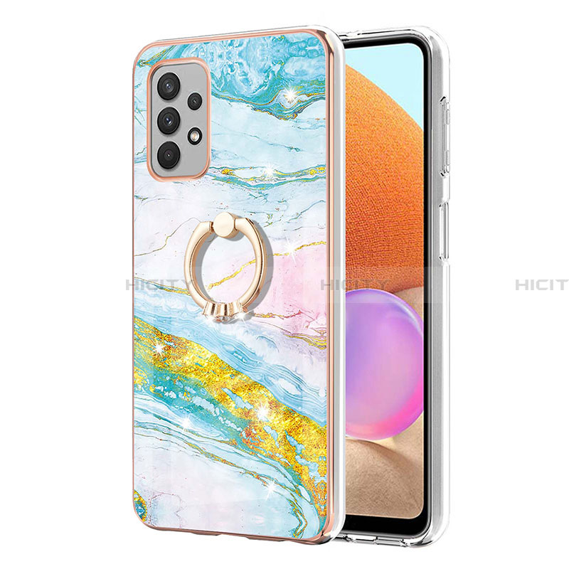 Coque Silicone Motif Fantaisie Souple Couleur Unie Etui Housse avec Support Bague Anneau Y05B pour Samsung Galaxy A32 4G Plus