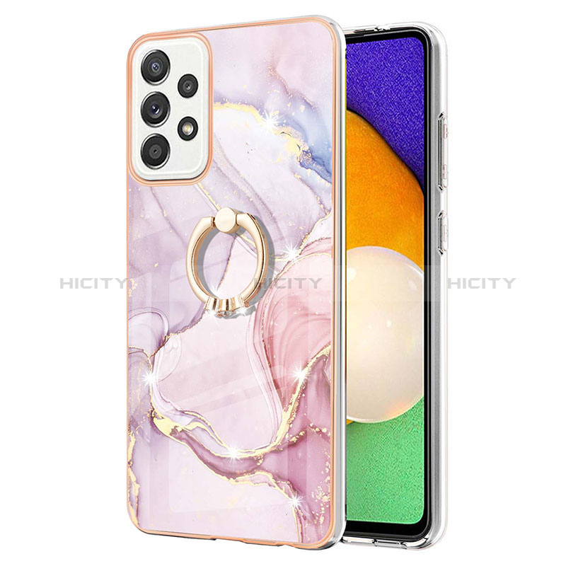 Coque Silicone Motif Fantaisie Souple Couleur Unie Etui Housse avec Support Bague Anneau Y05B pour Samsung Galaxy A52s 5G Plus