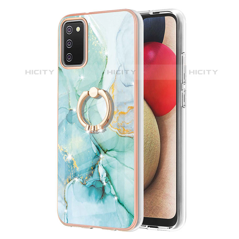 Coque Silicone Motif Fantaisie Souple Couleur Unie Etui Housse avec Support Bague Anneau Y05B pour Samsung Galaxy M02s Plus