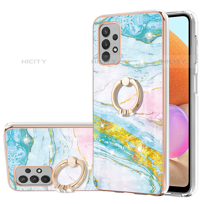 Coque Silicone Motif Fantaisie Souple Couleur Unie Etui Housse avec Support Bague Anneau Y05B pour Samsung Galaxy M32 5G Colorful Plus