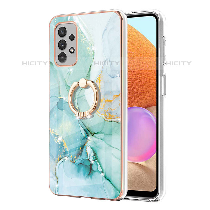 Coque Silicone Motif Fantaisie Souple Couleur Unie Etui Housse avec Support Bague Anneau Y05B pour Samsung Galaxy M32 5G Plus