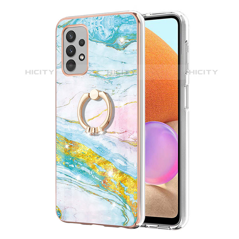 Coque Silicone Motif Fantaisie Souple Couleur Unie Etui Housse avec Support Bague Anneau Y05B pour Samsung Galaxy M32 5G Plus