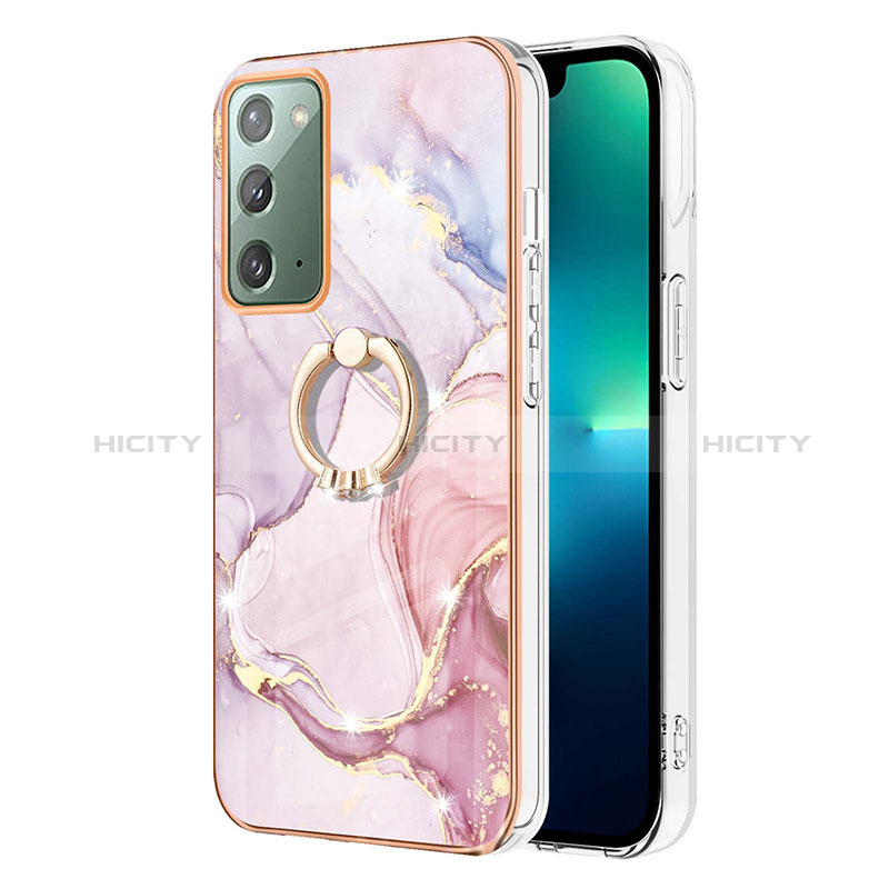 Coque Silicone Motif Fantaisie Souple Couleur Unie Etui Housse avec Support Bague Anneau Y05B pour Samsung Galaxy Note 20 5G Plus