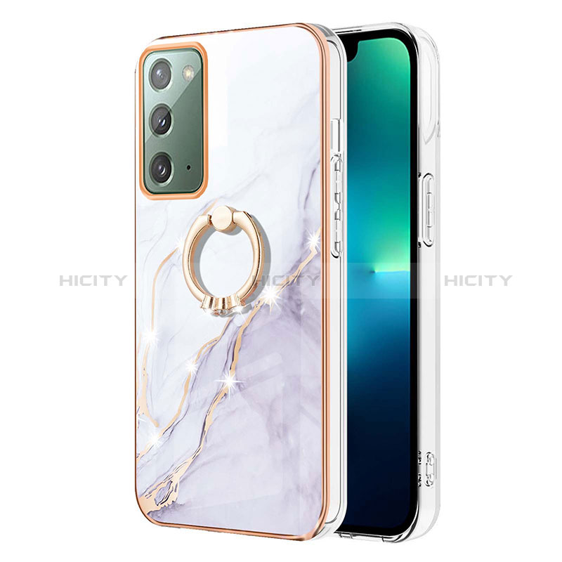 Coque Silicone Motif Fantaisie Souple Couleur Unie Etui Housse avec Support Bague Anneau Y05B pour Samsung Galaxy Note 20 5G Plus