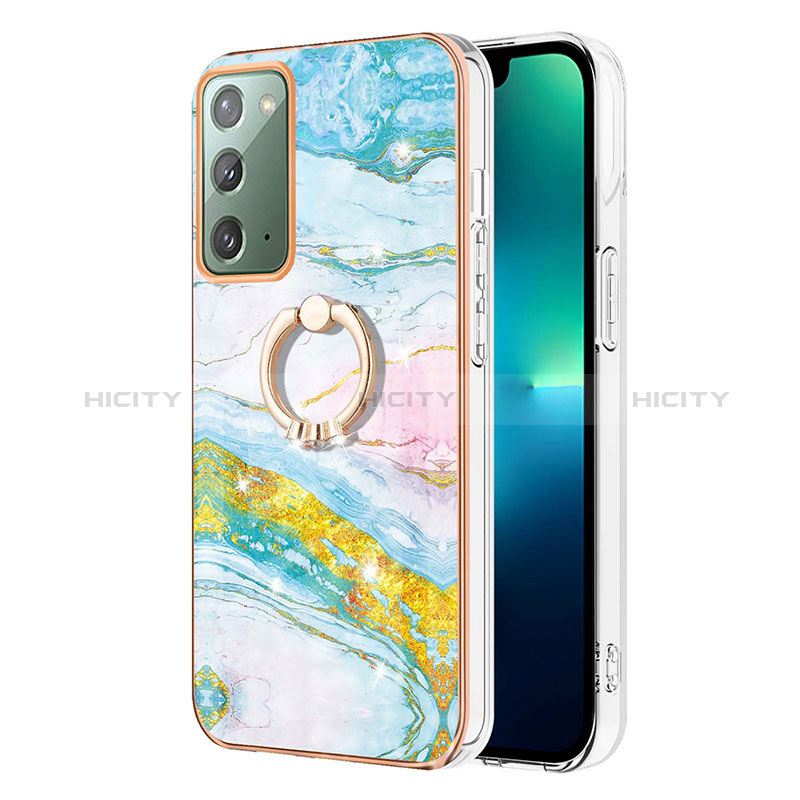 Coque Silicone Motif Fantaisie Souple Couleur Unie Etui Housse avec Support Bague Anneau Y05B pour Samsung Galaxy Note 20 5G Plus