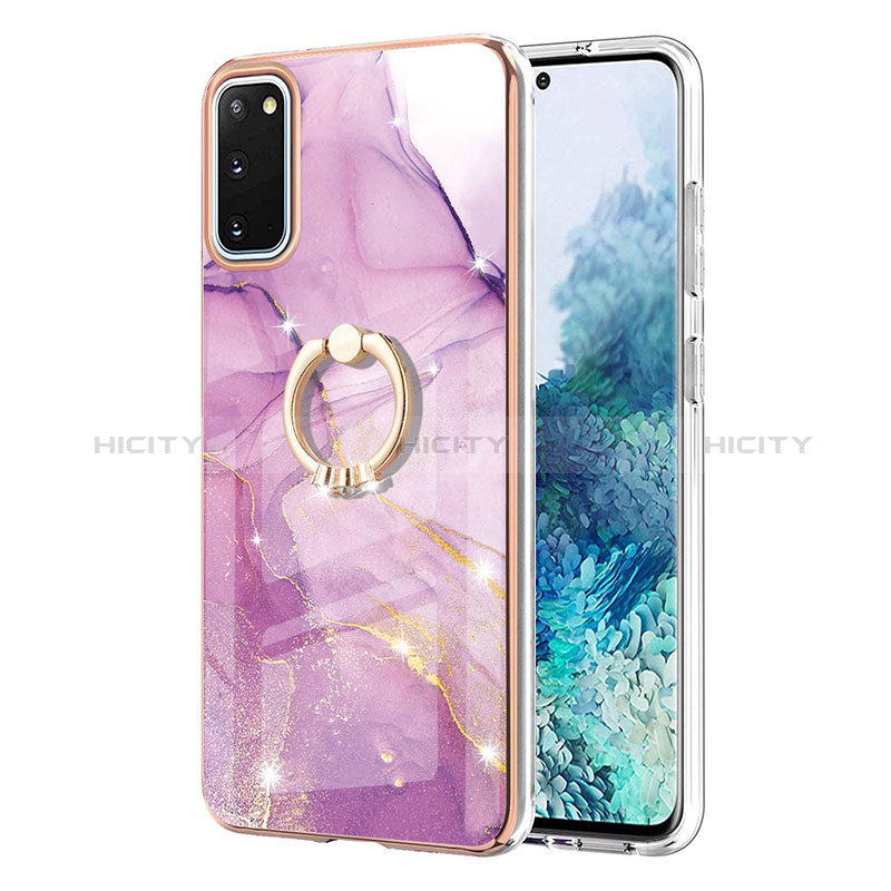 Coque Silicone Motif Fantaisie Souple Couleur Unie Etui Housse avec Support Bague Anneau Y05B pour Samsung Galaxy S20 5G Plus