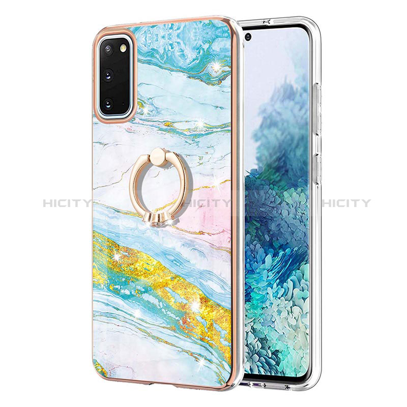 Coque Silicone Motif Fantaisie Souple Couleur Unie Etui Housse avec Support Bague Anneau Y05B pour Samsung Galaxy S20 5G Plus