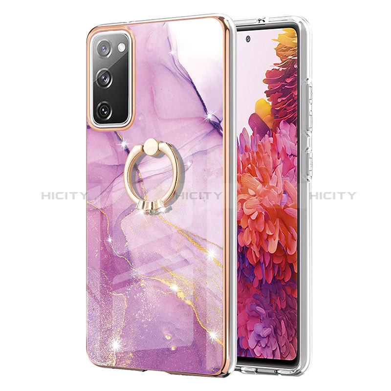 Coque Silicone Motif Fantaisie Souple Couleur Unie Etui Housse avec Support Bague Anneau Y05B pour Samsung Galaxy S20 FE 5G Plus