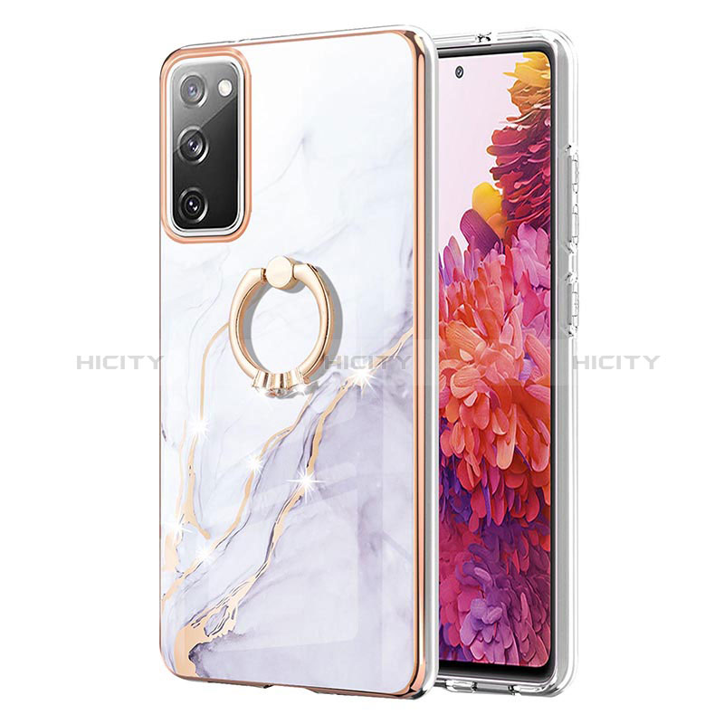 Coque Silicone Motif Fantaisie Souple Couleur Unie Etui Housse avec Support Bague Anneau Y05B pour Samsung Galaxy S20 FE 5G Plus