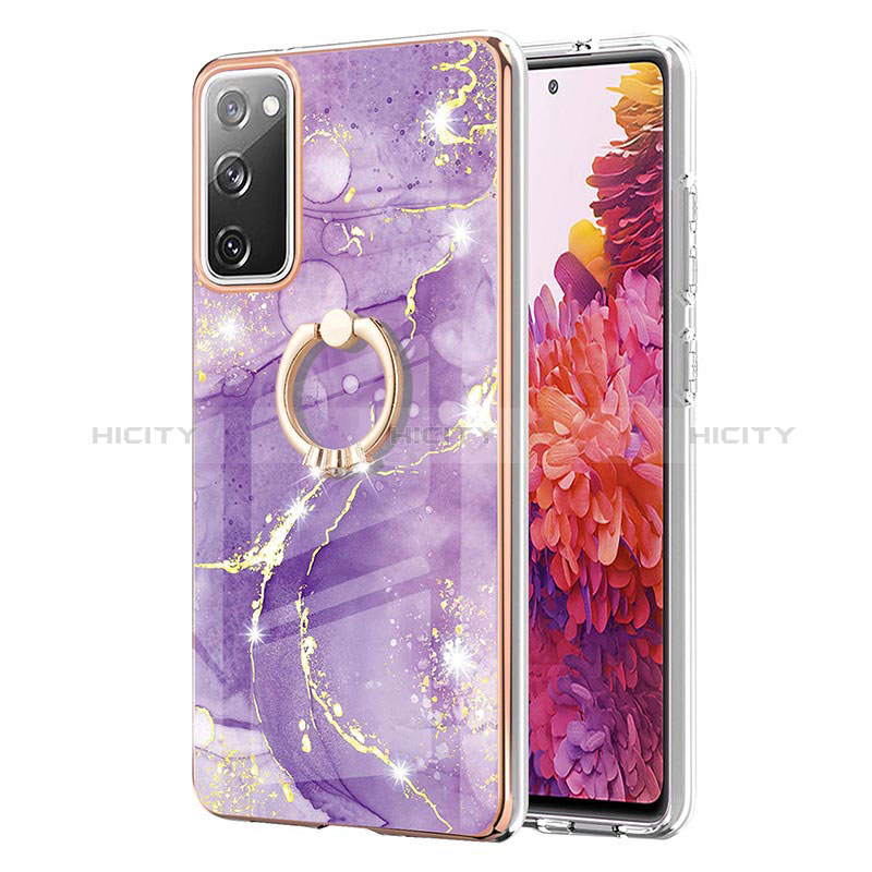 Coque Silicone Motif Fantaisie Souple Couleur Unie Etui Housse avec Support Bague Anneau Y05B pour Samsung Galaxy S20 Lite 5G Plus