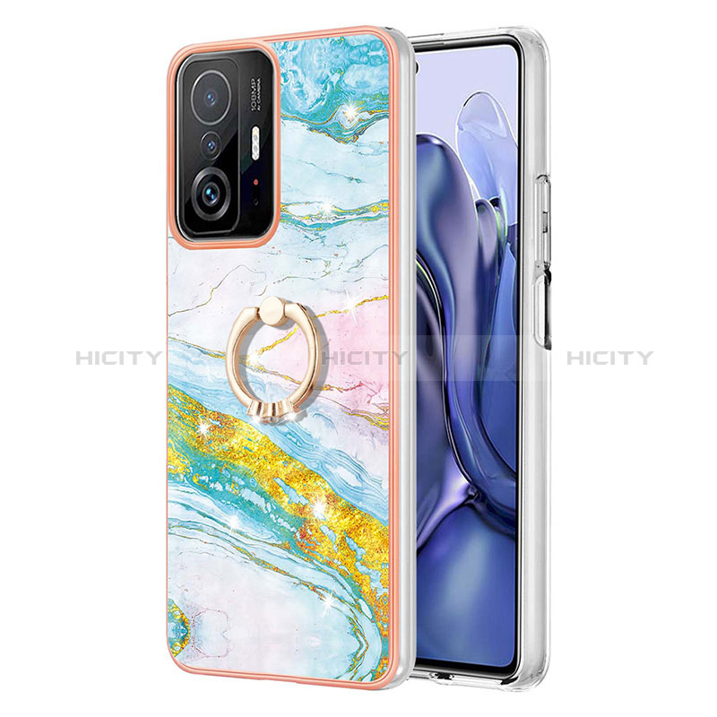 Coque Silicone Motif Fantaisie Souple Couleur Unie Etui Housse avec Support Bague Anneau Y05B pour Xiaomi Mi 11T 5G Plus