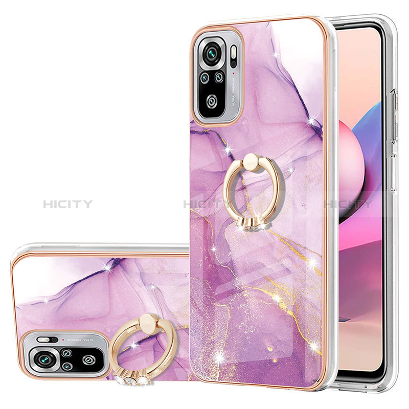 Coque Silicone Motif Fantaisie Souple Couleur Unie Etui Housse avec Support Bague Anneau Y05B pour Xiaomi Poco M5S Plus