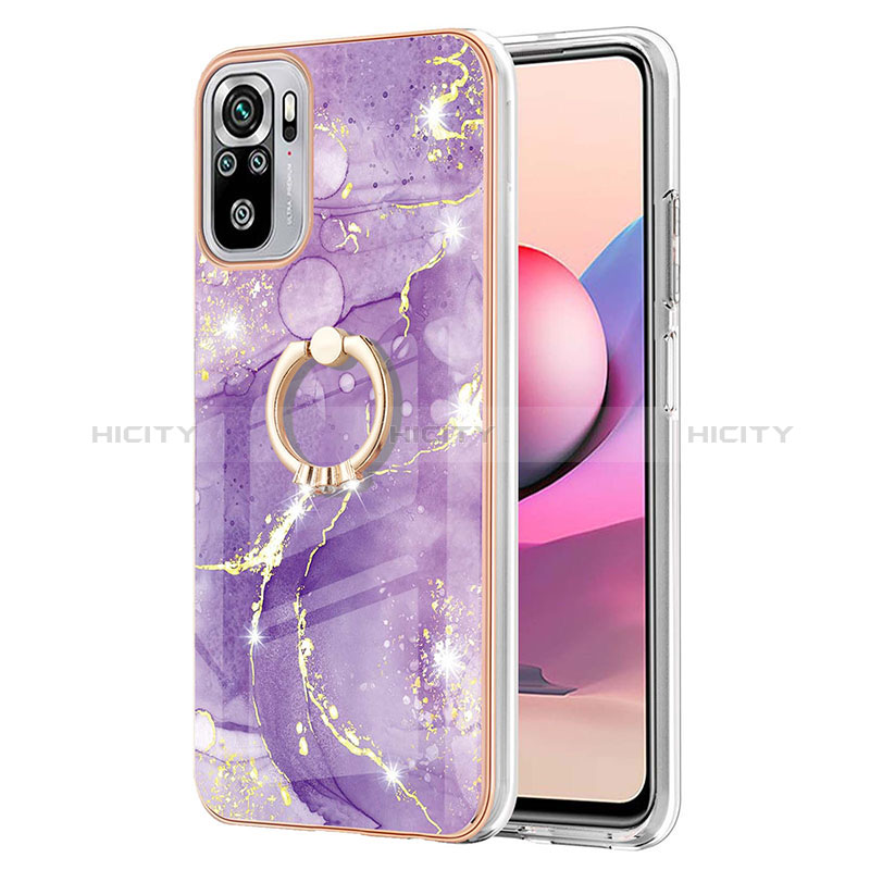 Coque Silicone Motif Fantaisie Souple Couleur Unie Etui Housse avec Support Bague Anneau Y05B pour Xiaomi Poco M5S Plus