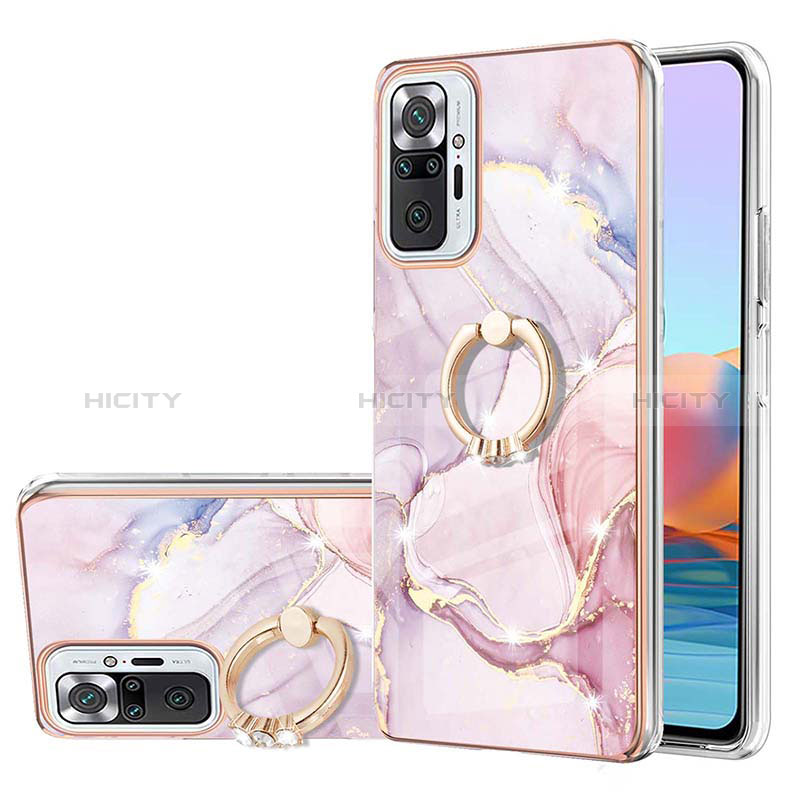 Coque Silicone Motif Fantaisie Souple Couleur Unie Etui Housse avec Support Bague Anneau Y05B pour Xiaomi Redmi Note 10 Pro 4G Plus