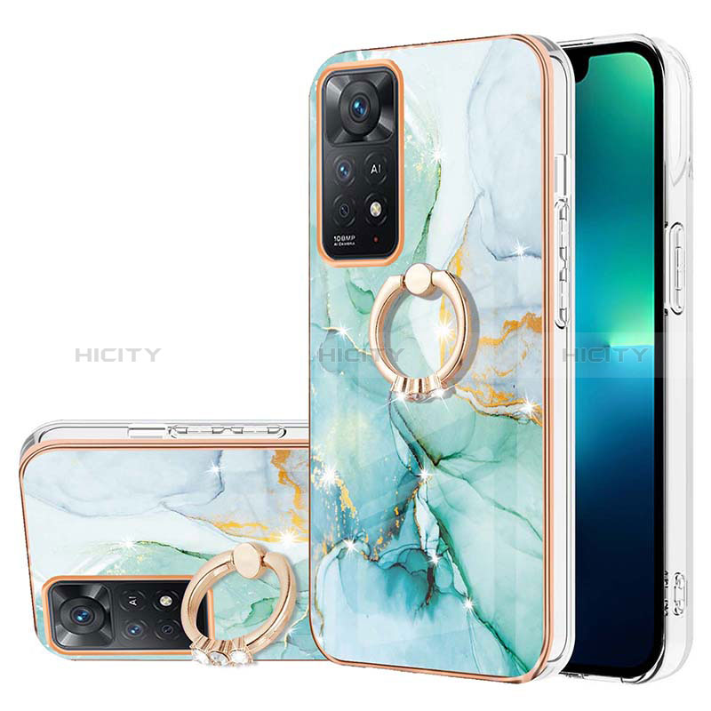 Coque Silicone Motif Fantaisie Souple Couleur Unie Etui Housse avec Support Bague Anneau Y05B pour Xiaomi Redmi Note 11 4G (2022) Plus